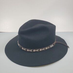 Conner Mt. Warning Wool Boho Hat Women Size Medium NWT 100% Wool Black Organic